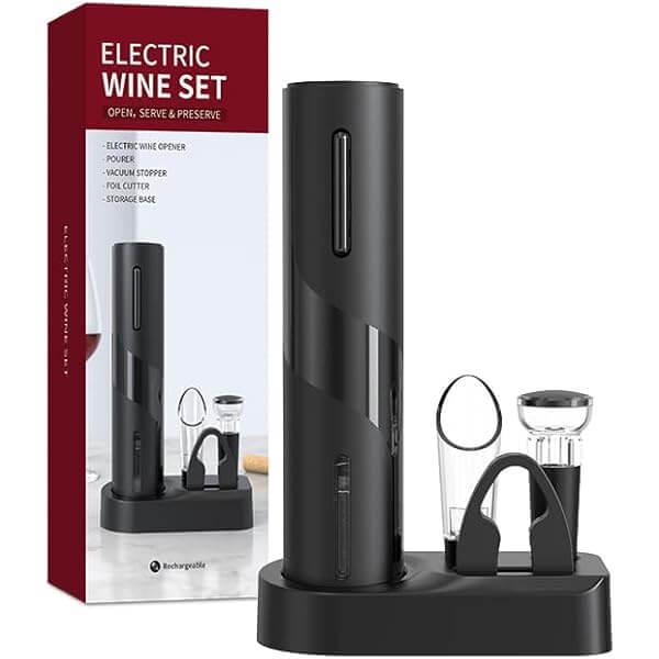 Destapador de Vino Eléctrico con Accesorios 4 en 1